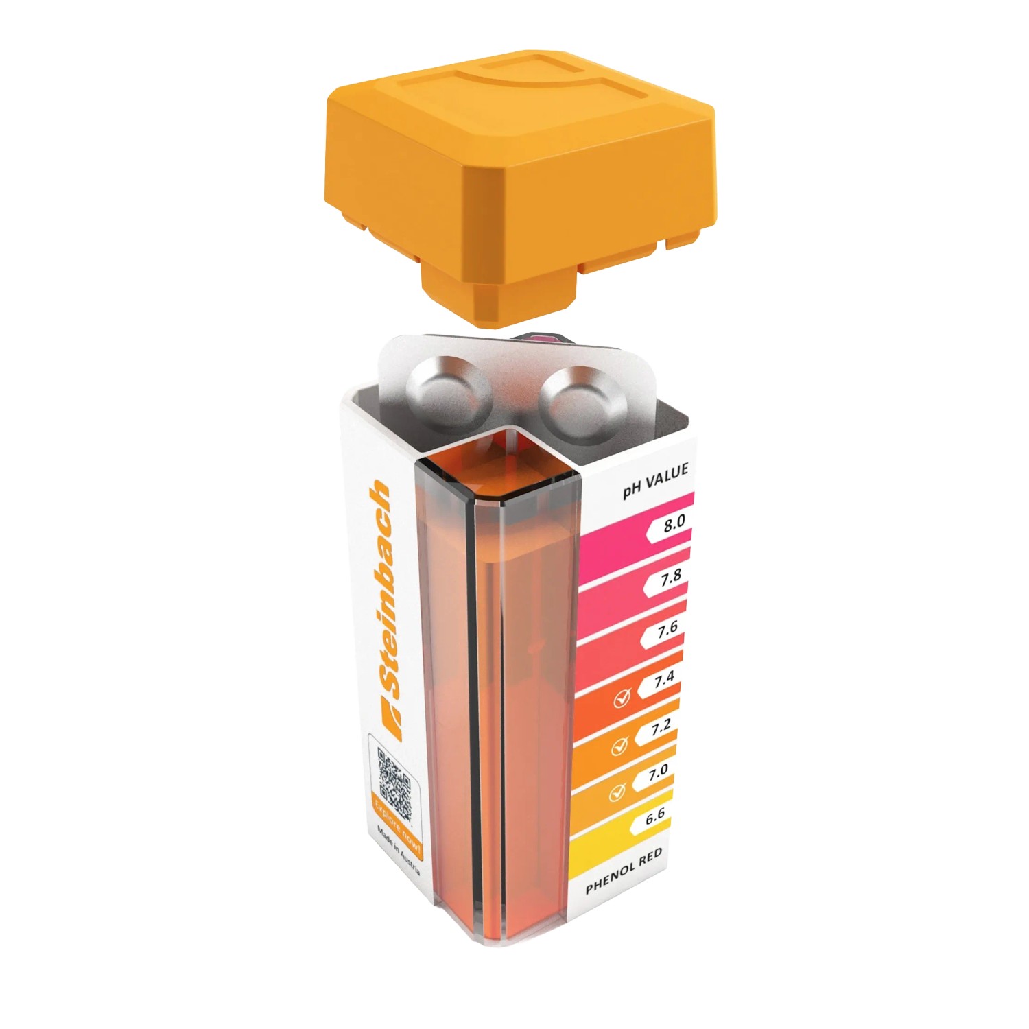 Steinbach Testkit für pH-Wert und Chlor/Brom, mit Farbskala und Tabletten.