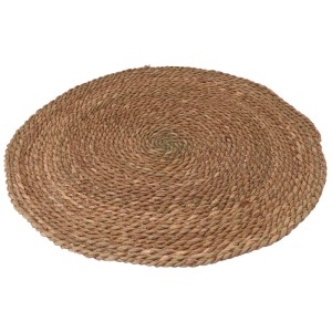 Rundes, naturfarbenes Platzdeckchen aus Schilfblatt, Ø 38 cm, für Tischdeko.
