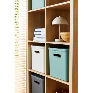 Rotho Albula Multibox in Mistletoe Green (27 l) im Regal. Aufbewahrungsbox für C4-Format.