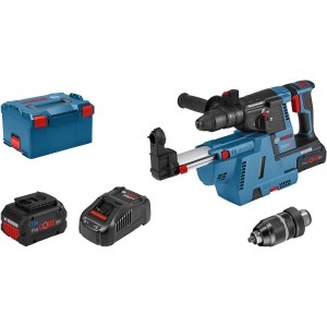Bosch Professional Akku-Bohrhammer GBH 18V-26 Set mit Akkus, Ladegerät und L-Boxx.