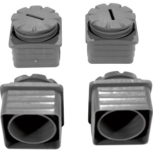 Fußkappen (4 Stk.) für Bonlee 2-Sitzer Lounge-Gartenbank, Kunststoff.