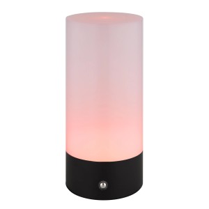 Globo Lex Tischleuchte, schwarz matt, mit RGBW LED, 88x190mm, für stimmungsvolle Außenbeleuchtung.