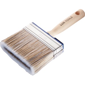 LUX Flächenstreicher Lasur 120x30 mm mit Farbtank, Pinsel für Lasurfarben mit Holzgriff und Aufhängeöse.