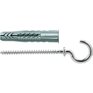 Fischer Universaldübel UX 8x50 mit Rundhaken, geeignet für diverse Baustoffe.