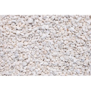 Matt-weißer Marmorsplitt (8-12 mm) als Zierkies für Garten und Landschaftsbau.
