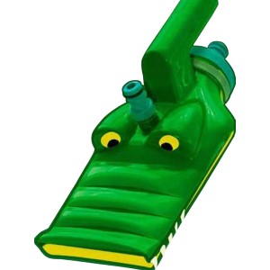 Summer Fun Poolsauger CrocoVac: Manueller Bodenreiniger im Krokodil-Design mit Teleskopstange für kleine Pools.