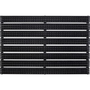 Schwarze Fußmatte 38,5x59cm aus Polypropylen mit gerillter Oberfläche zur Schuhreinigung.