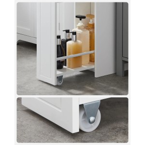 Songmics Badezimmerschrank Siren mit 2 Schubladen Weiß