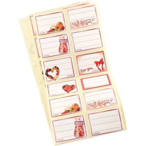 Fackelmann Einmachetiketten, 96 Papier-Etiketten mit 8 Designs für Lebensmittelaufbewahrung.