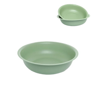 Pastellgrüne Deko-Schale aus Metall, Ø 47 cm, für Garten und Wohnbereich.