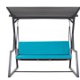 Blaues Kissen-Set für Hollywoodschaukel, 140x50x7cm, geeignet für 2-Sitzer Schaukeln.