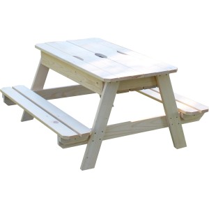 Soulet Kindersitzgarnitur mit Sandkasten aus Holz, ideal für Kinder von 3-7 Jahren.