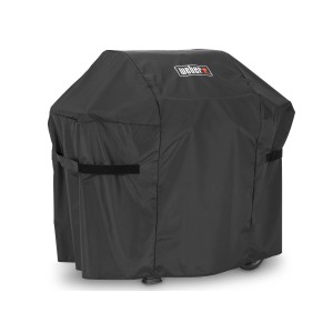 Schwarze Weber Abdeckhaube Premium für Spirit/Spirit II 300 & 400 Gasgrills, schützt vor Witterung.