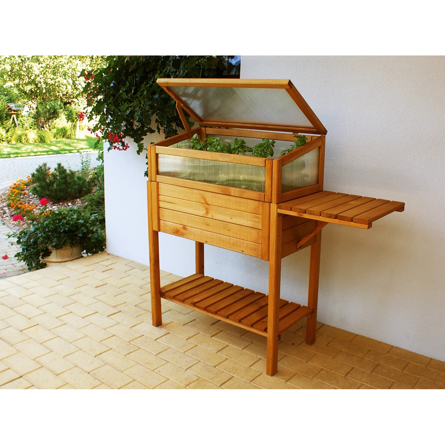 OBI Holz-Hochbeet mit Klapptisch 118 cm x 39 cm x 107 cm kaufen bei OBI