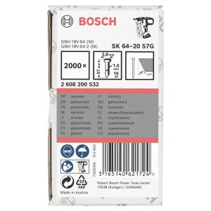 Bosch Stauchkopfnägel SK64-20, 57mm, verzinkt, 2000 Stück im Karton.