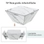 okwish Couchtisch Modern Marmorfurnier Wohnzimmer 70x70x37cm Weiß_8