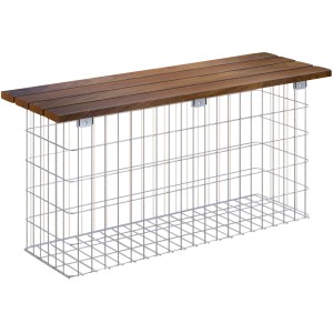 Gabiona Gabionen-Bank feuerverz 50 x 102 x 32 cm Maschenw 5 x 10 cm Cumaru