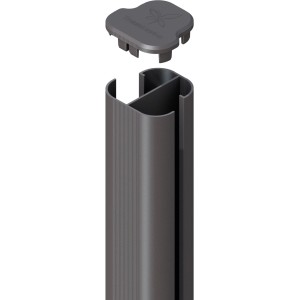 Zaun Zubehör Eckpfosten System Basic Anthrazit zum Aufschrauben 105 cm