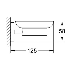 Grohe Essentials Seifenschale mit Halter, Chrom, Maße 58x125mm, zur Wandmontage.
