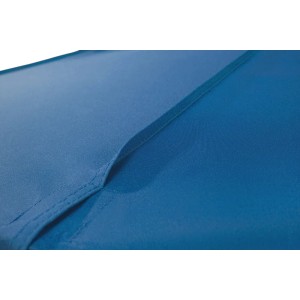 Detailaufnahme: Royalblauer Schneider Marktschirm Quadro, 300x300 cm, mit Naht.