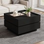 okwish Couchtisch mit Drehfunktion Stauraum Wohnzimmer 60x60x38cm Schwarz_3