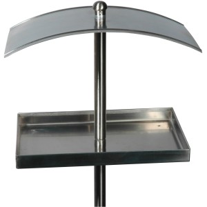 Rechteckige Dobar Design-Futterstation aus Edelstahl mit Ständer für Wildvögel.