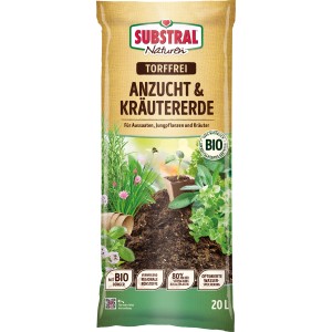 Substral Naturen Anzucht- und Kräutererde, torffrei, 20 l Sack für Aussaat und Jungpflanzen.