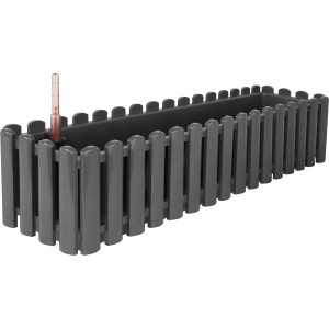 Anthrazitfarbener Geli Blumenkasten Aqua Palido 74 cm mit Wasserstandsanzeige.