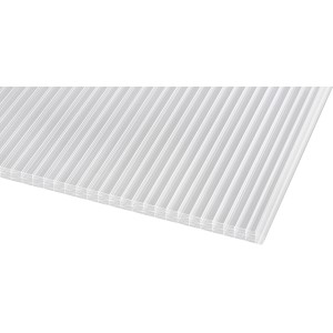 Klare 25 mm Hohlkammerplatte Thermo (6000x1200 mm) für Bedachung, UV-beständig und wärmedämmend.