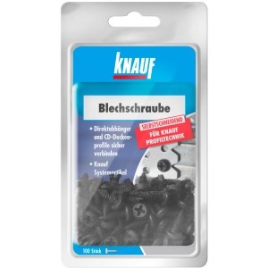 Packung Knauf Schnellbauschrauben LB 3,5 x 9,5 mm, 100 Stück, für Zubehör für Gipskartonplatten.