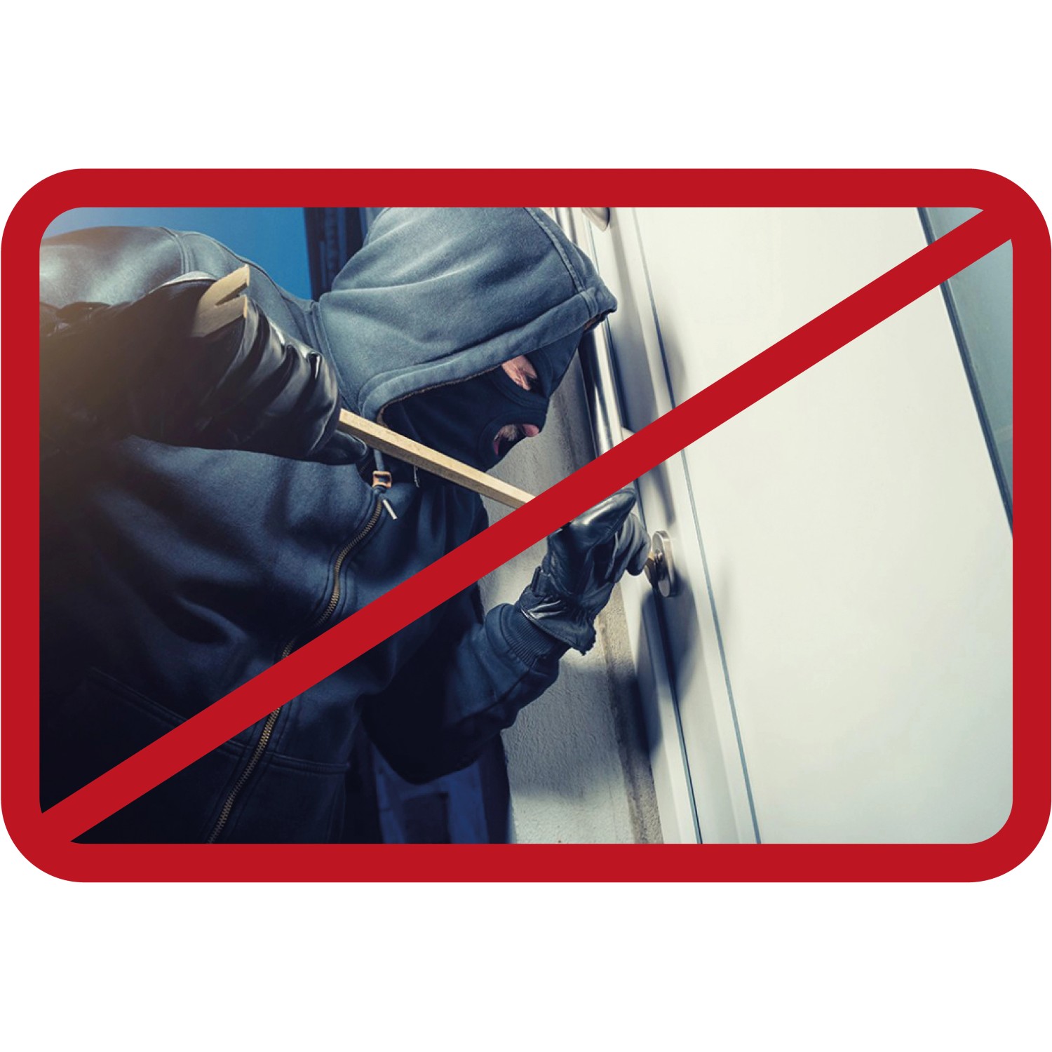 Symbolbild: Einbrecher an einer Haustür. Sicherheitshaustür Moderno RC3 bietet Schutz vor Einbruch.