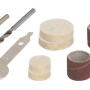 Zubehör-Set für Worx MakerX Multifunktionswerkzeug: Schleif-, Polier- und Gravur-Aufsätze.