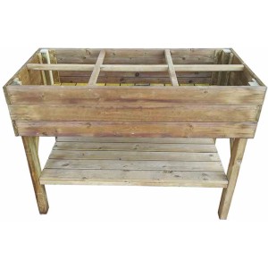 Siena Garden Hochbeet Lisa aus Kiefernholz, 120x60x85 cm, mit Ablage und Geotextil.