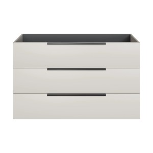 Pelipal Waschtischunterschrank Quantum 07, Kaschmir Matt, 120 cm mit drei Auszügen.