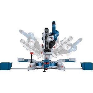 Bosch Professional Akku-Kapp- und Gehrungssäge GCM 18V-216 D mit zwei Sägeblättern.