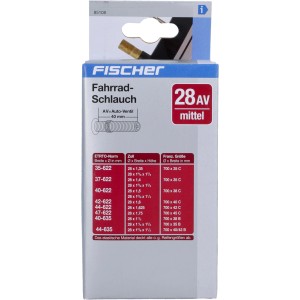 Fischer Fahrradschlauch 28 Zoll mit Autoventil, verpackt. Ideal für Fahrradreifen Reparaturen.