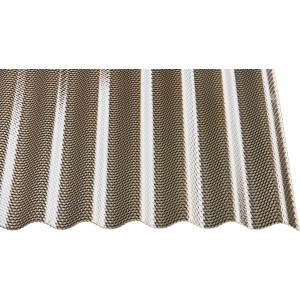 Bronzefarbene Profilplatte PC Wabe HS 76/18, Kunststoffbedachung mit Wabenstruktur.