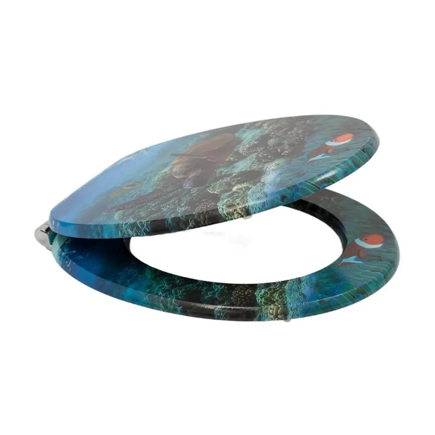Sinobath WC-Sitz Oval mit Absenkautomatik Unterwasserwelt Universell Passend_3