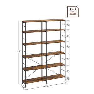 Vasagle Bücherregal mit 9 Fächern in Braun-Schwarz, ideal zur Aufbewahrung und Präsentation von Büchern und Deko.