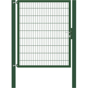 Grünes Gartentor Flexo Plus 150x180 cm mit Pfosten für Gartenzäune.