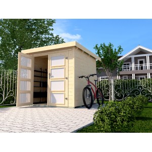 Weka Holz-Gartenhaus Pesaro Flachdach Unbehandelt 299 cm x 293 cm