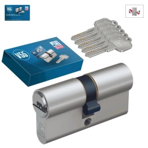 Basi V55 Profil-Doppelzylinder 35/65 mm, gleichschließend mit 5 Schlüsseln und Notfunktion.