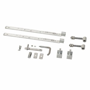 Beschläge-Set für Gartentor Retro aus Nadelholz, weiß, zur Montage eines 120 cm breiten Tores.