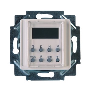 Kopp Zeitschaltuhr Unterputz in Arktisweiß, elektronische Zeitschaltuhr für Relaiseinsätze & Schalteinsätze.