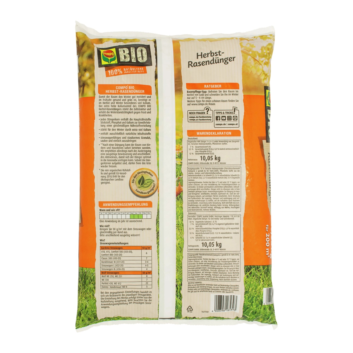 Compo BIO Herbst-Rasendünger 10,05 kg_2
