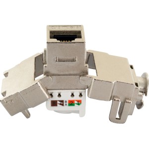 Schwaiger CAT 6A Keystone Modul für Netzwerktechnik, werkzeuglose Montage.