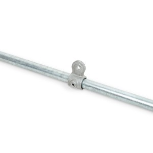 Silbernes Gelenkstück Teil B verzinkt für 2,7 cm Stahlrohr zum Möbelbau.