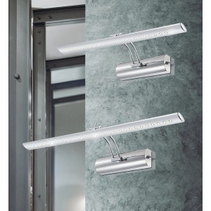 Chromfarbene Globo LED-Wandleuchte Picture I zur Bildbeleuchtung. Wandlampe mit neutralweißem Licht.