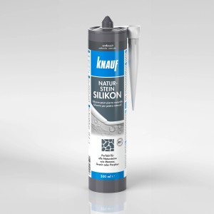 Knauf Naturstein Silikon Anthrazit, 300ml Kartusche für dauerelastische Naturstein-Verfugung.