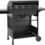 Schwarzer El Fuego Gasgrill Columbus mit 4 Brennern und Seitenbrenner.